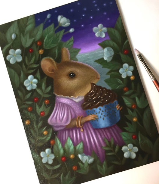 mouse_painting_oil_painting_fantasy_nature_Gina_Matarazzo